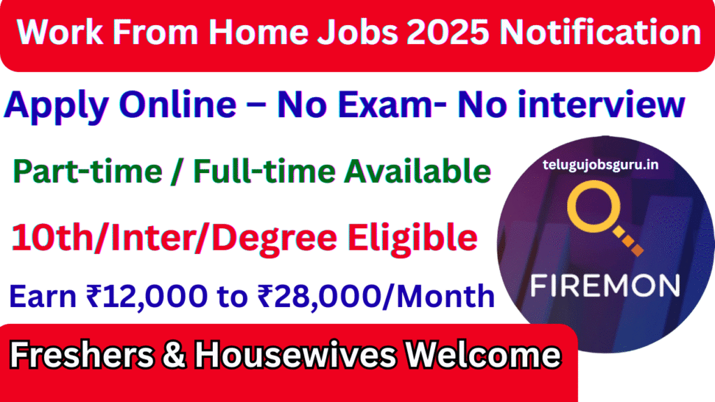 Work from home jobs 2025 – Apply online for data entry, part-time, and remote jobs for freshers in India