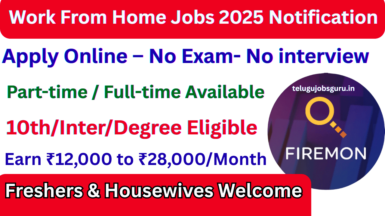 Work from home jobs 2025 – Apply online for data entry, part-time, and remote jobs for freshers in India