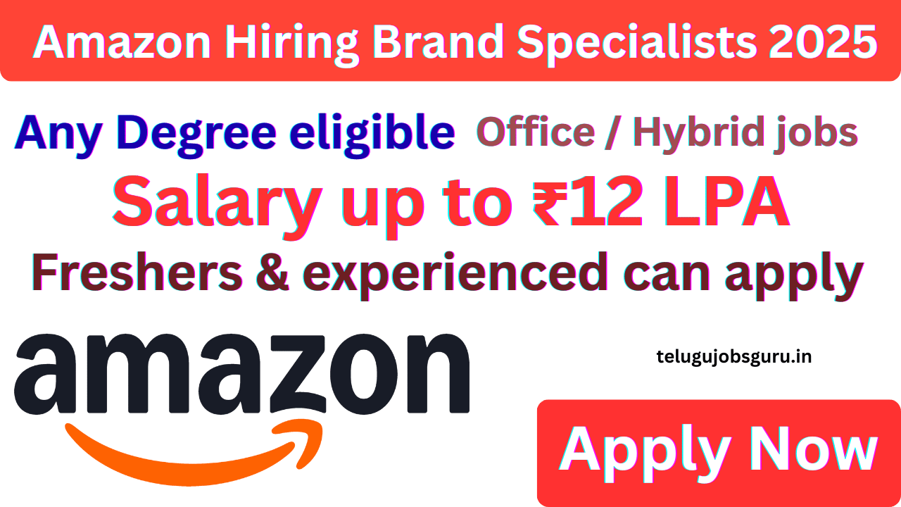 Amazon Hiring Brand Specialists 2025 featured image showing corporate jobs for graduates and freshers