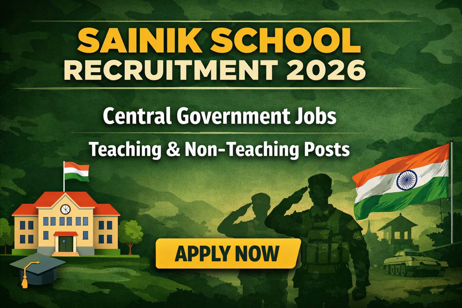 Sainik School Recruitment 2026 Notification – Teaching and Non Teaching Central Government Jobs
