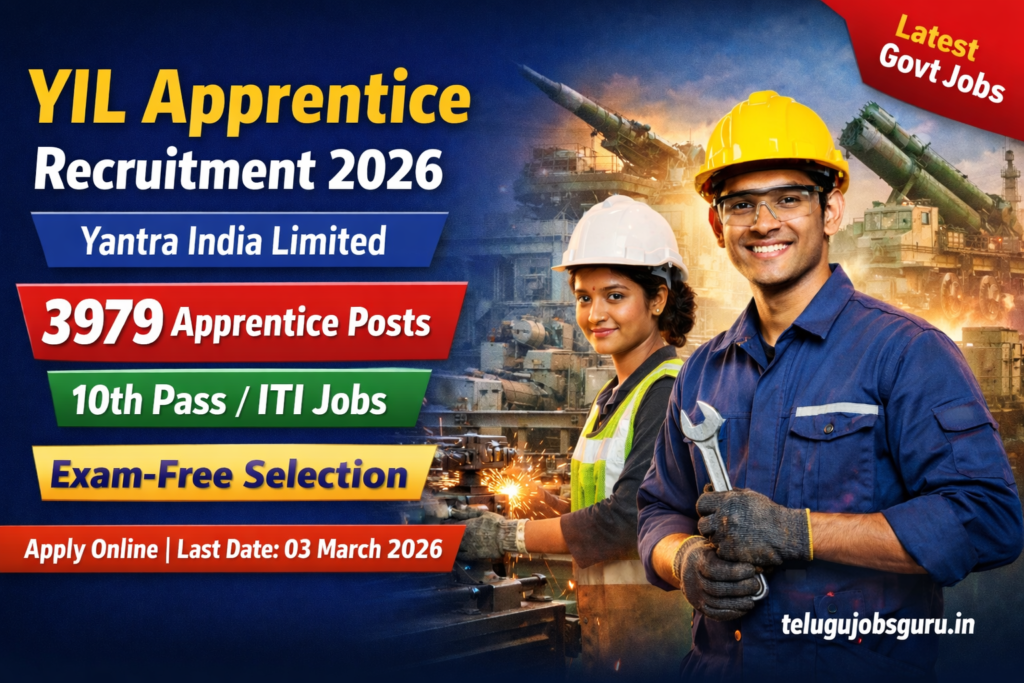 YIL Apprentice Recruitment 2026 – Yantra India Limited Apprentice Jobs 3979 Posts | 10th Pass & ITI Jobs