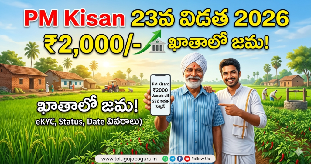 PM Kisan 23వ విడత 2026 రైతులకు ₹2,000 జమ వివరాలు