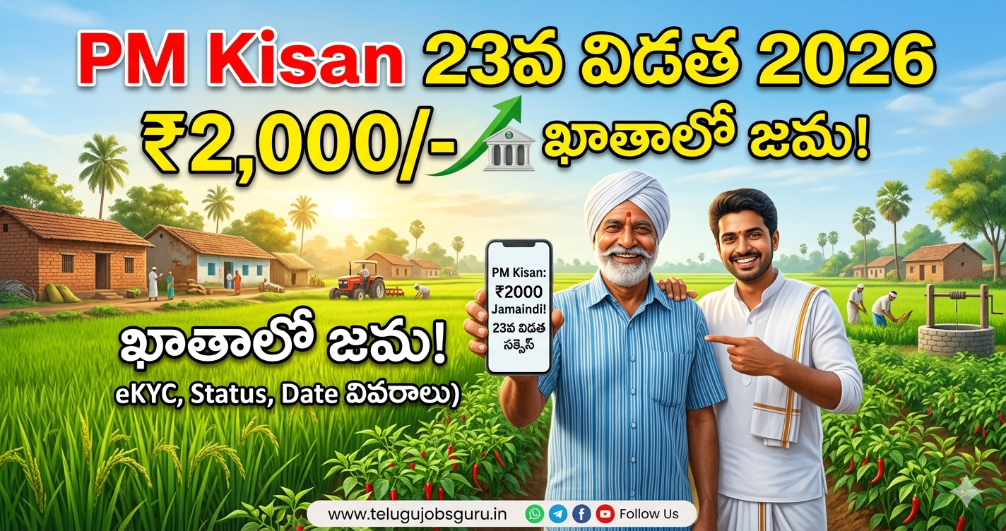 PM Kisan 23వ విడత 2026 రైతులకు ₹2,000 జమ వివరాలు