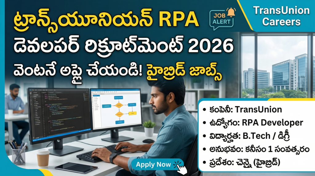 TransUnion RPA Developer Recruitment 2026 Notification Telugu