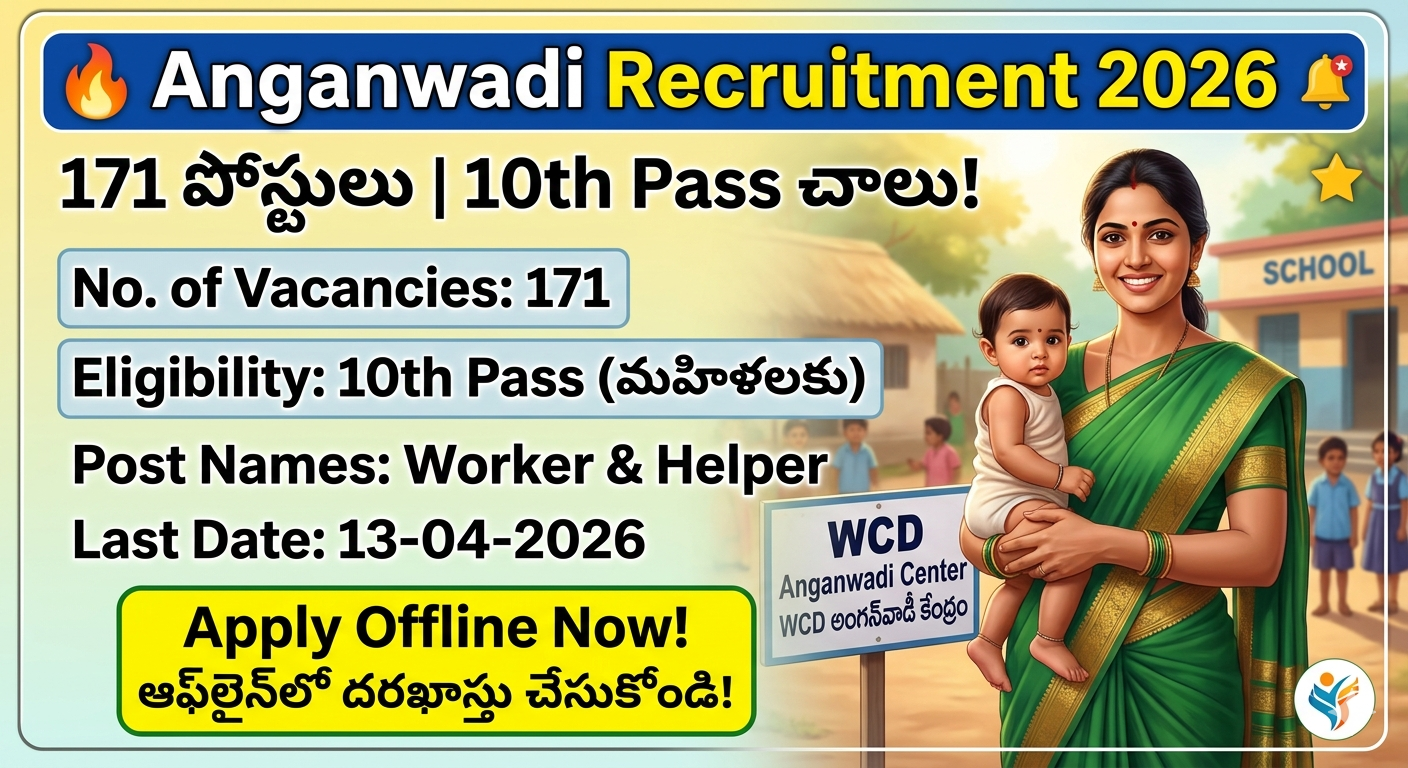 WCD Anganwadi Recruitment 2026 Notification 10th Pass Telugu