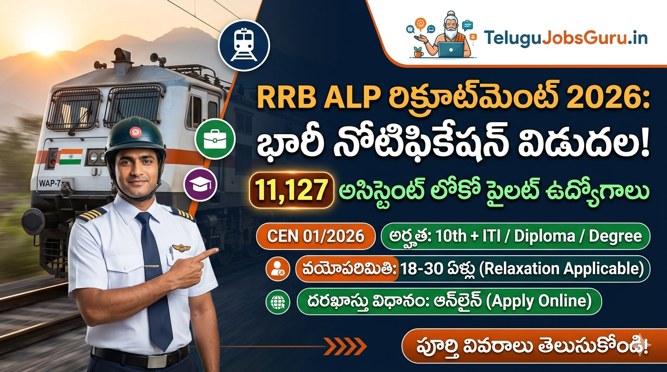 RRB ALP 11,127 Posts Notification 2026 for TeluguJobsGuru.in