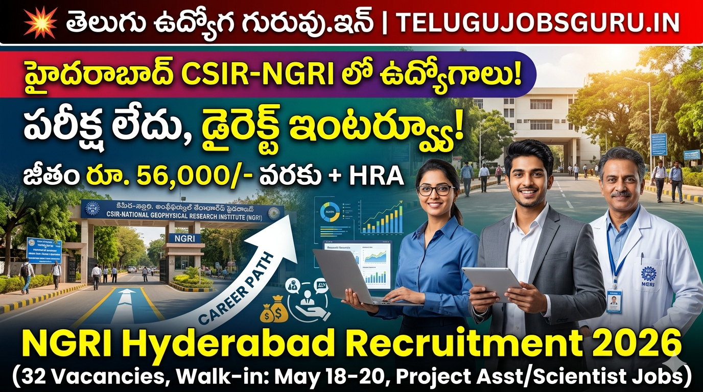 NGRI Hyderabad Recruitment 2026 Notification Featured Image for Telugu Jobs Guru