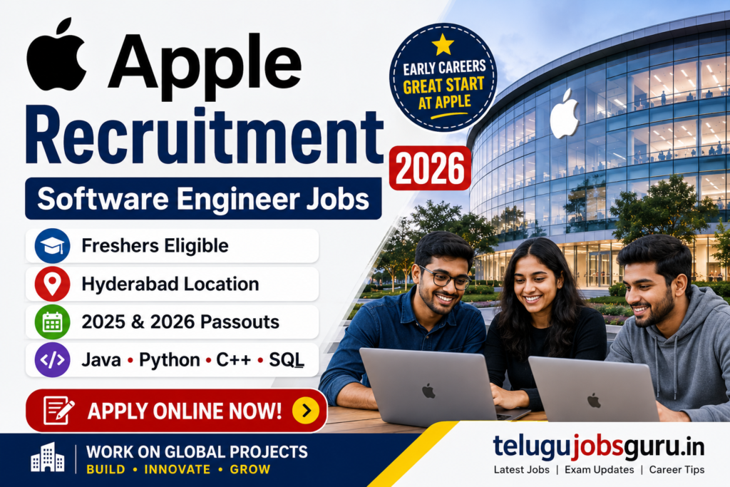 Apple Recruitment 2026 Software Engineer Jobs for Freshers in Hyderabad