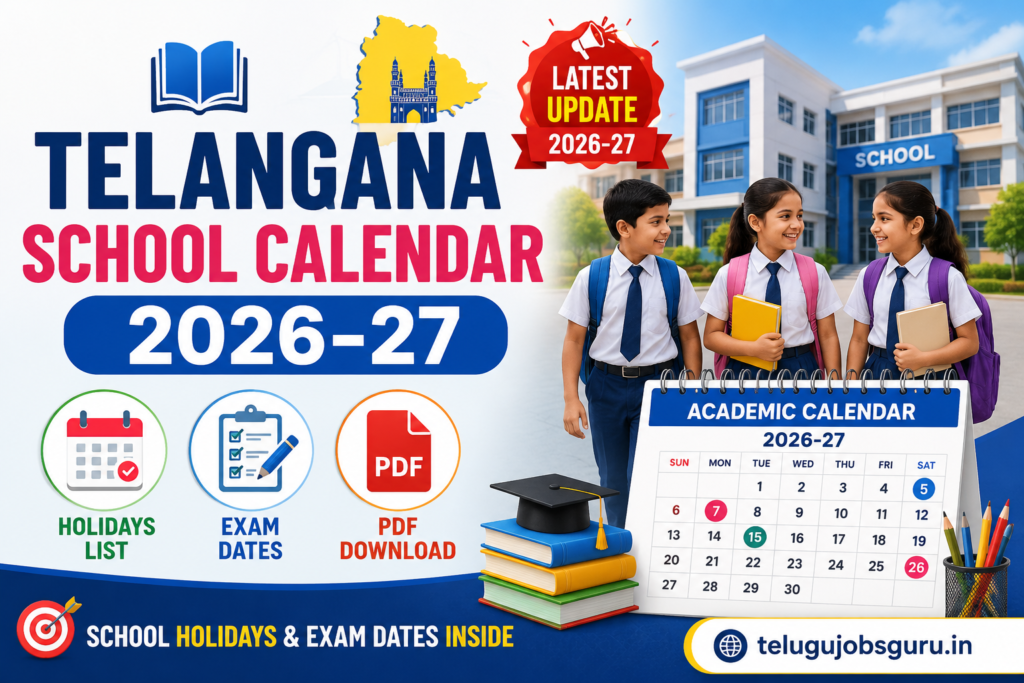 Telangana School Academic Calendar 2026-27 holidays exam dates PDF download