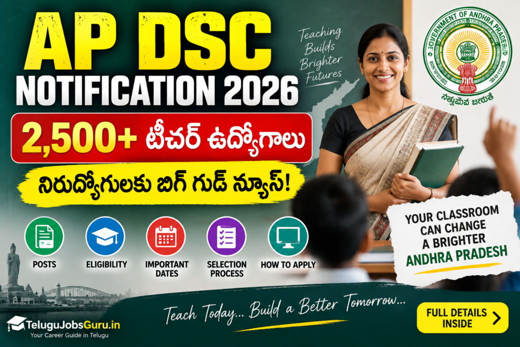 AP DSC Notification 2026 2,500+ Teacher Jobs in Andhra Pradesh
