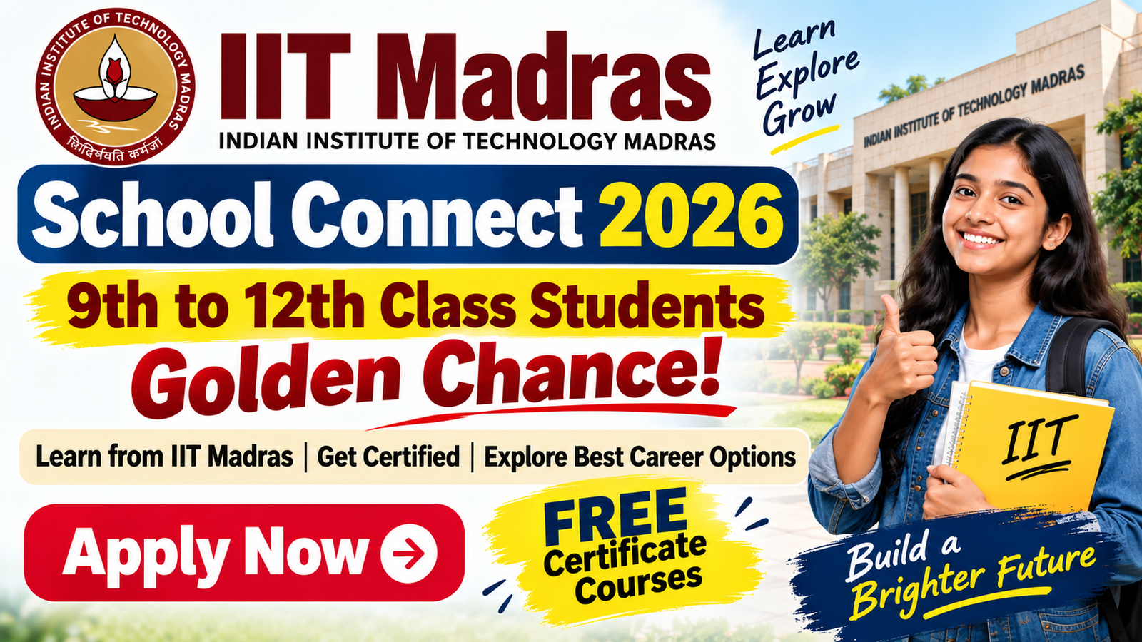 IIT Madras School Connect 2026 for 9th to 12th class students