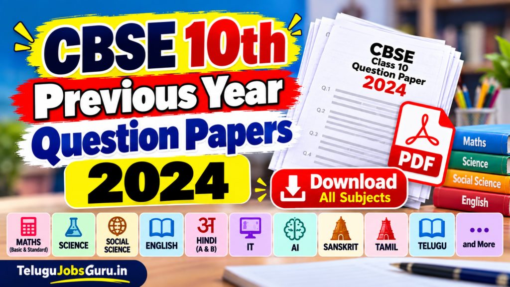 CBSE 10th Previous Year Question Papers 2024 PDF Download – All Subjects