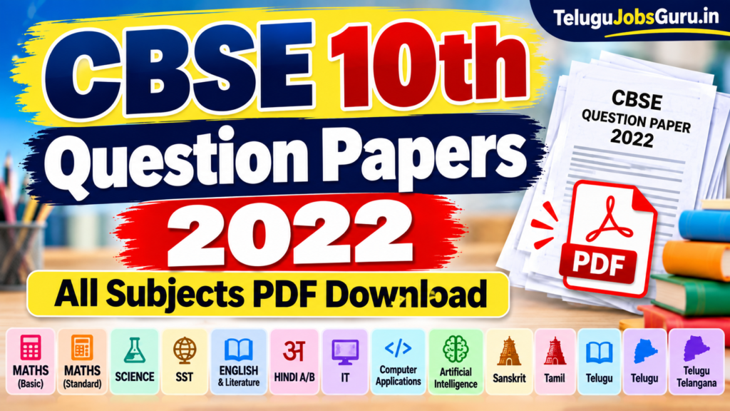 CBSE 10th Question Papers 2022 PDF Download – All Subjects