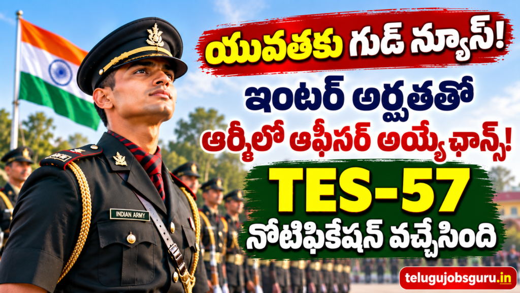 Indian Army TES-57 Recruitment 2026 – ఇంటర్ అర్హతతో ఆర్మీ ఆఫీసర్ ఉద్యోగాలు