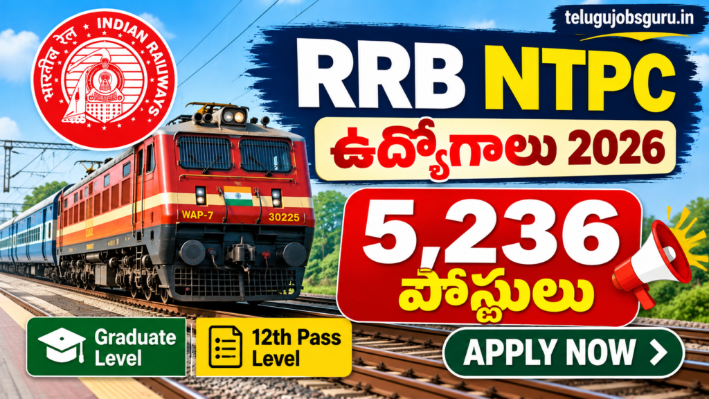RRB NTPC Jobs 2026 – 5,236 Railway Vacancies